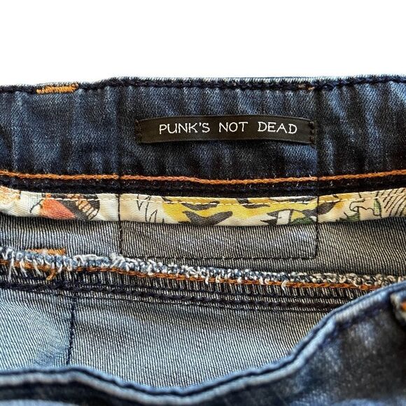 Ed Hardy Skuller Jeans Punk's Not Dead Distressed Destroyed Men's 32 - Picture 16 of 16